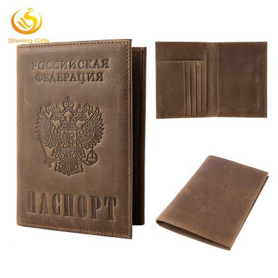 China Wholesale 4 Credit Card Slots Passport Cover Leather Travel Wallet Passport Holder with Card Holder for Men for sale