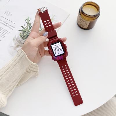 China 2in1 Transparent Anti-scratch TPU Strap 2in1 Watch Strap Strap For iWatch 38mm 40mm 42mm 44mm Watch Band Strap for sale