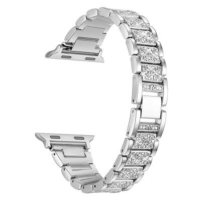 China Luxury Charm Strap For Apple iWatch Se 6 Series 5 4 3 2 1 Watch Band Diamond Stainless Steel 38/40mm, 42/44mm for sale