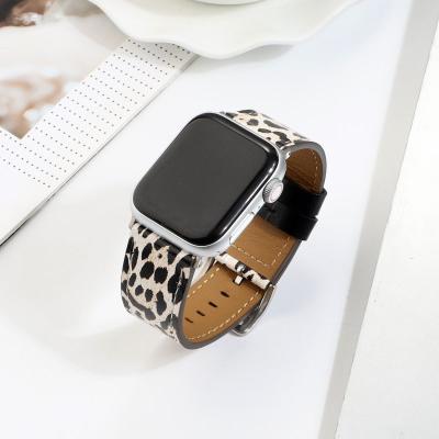 China Free Shipping Leather Leopard Watch Strap Leather Watch Band for sale