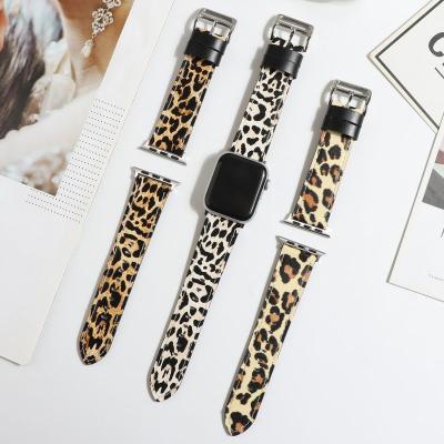 China Free Shipping Leopard Print Leather Ankle Strap Leather Sandals Watch Band for sale