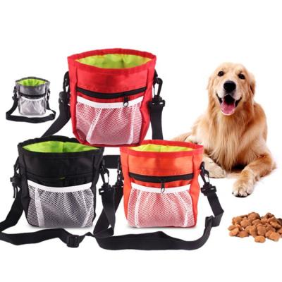 China Viable Durable Oxford Pet Snacks Foldable Dog Treat Bag Outdoor Dog Training Pouch Bag for sale