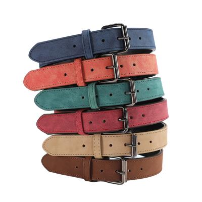 China Custom Stocked Luxury Leather Waterproof Dog Collar Pet Collar Padded Dog Collar Metal Buckle for sale