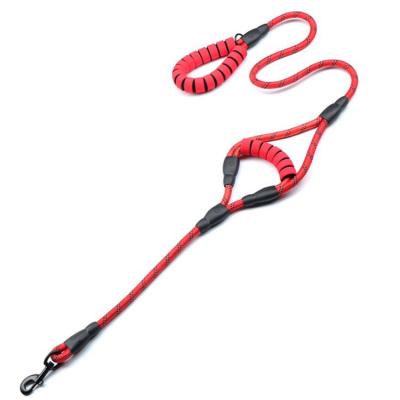 China Amazon Amazon Dog Training Double Handle Leash Rope Dog Reflective Hot Selling Nylon Climbing Leash for sale