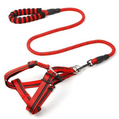 China Outdoor Adjustable Reflective Rope Trunk Durable Durable Round Rope Dog Traction Hot Selling Nylon Leash for sale