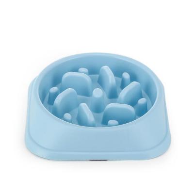 China Best Selling Viable Amazon Design Plastic Slow Feeder Dog Food Bowl Bottom Non-Slip Plastic Pet Wheels Small Size for sale