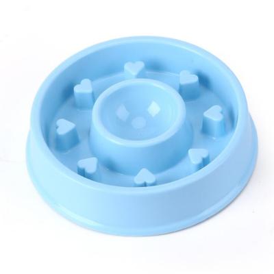 China Mini Heart Design Driver Design Portable Slow Dog Food Bowl Bottom Non-slip Plastic Pet Bowls for sale