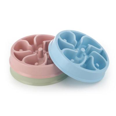 China Hot Selling Viable Dog Food Bowl Slow Feeder Design Bottom Non-slip Plastic Pet Bowls Slow Bowls 3pcs Set for sale