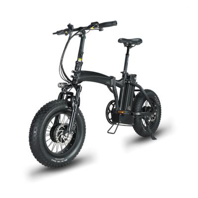 China Amazon Seller Electric Folding Bike Aluminum Alloy Double Drive Motor Throttle Fat Tire Pedal Assist Hot Black Mountain for sale