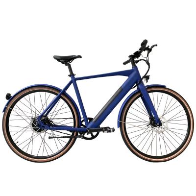 China Aluminum Alloy Europe Hot Selling Blue Urban Electric Bike 250W Motor Disc Brake Assisted Bicycle for sale