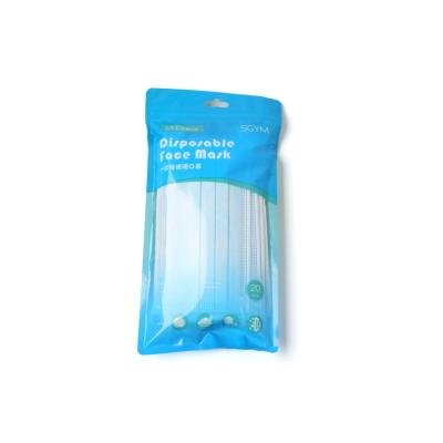 China Price 3 Medical Disposable Swollen Nonwoven Fabric / Melt Good Ply Breathable Blue Nonwoven Face Mask For Sale for sale