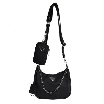 China Wholesale High Quality Women's Armpit Bag Three Shoulder Handbag One in One Wide Shoulder Strap Nylon Women's Cross Body Bag for sale