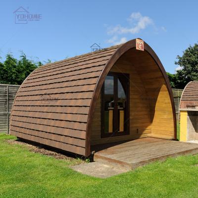 China Shape Log Cabin Prefab Camping Pods and Modern UK Prefab Homes Arched Wooden Log Cabins Prefab Home Camping Cabin Outdoor Camp for sale