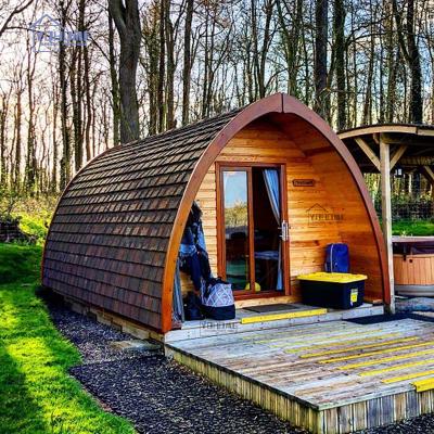 China Tiny arched camping glamping cabins cabin pod house log cabin pod house china manufacturer modern prefab mobile desktop tops for sale