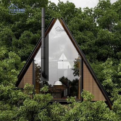 China Modern Australian Module Big Glass A Frame House Prefab Steel House - A Frame Design Triangle House Prefab A-Frame for sale