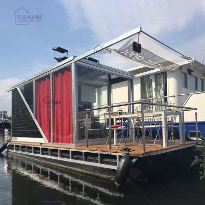 China Modern American Popular Houseboat Prefab Prefab Pontoon Price Whalers Modern Design Luxury Boat Floating House for sale