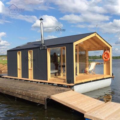 China Modern Design Modern American Luxury Floating Boat Prefab Contain Hotel House Prefab Floating Home Houseboat Houseboat for sale