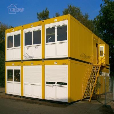 China Modern Luxury Peru 20ft Prefab Homes Flat Pack Portable House Prefab Two Story Portable Container House Cabin Office Container for sale