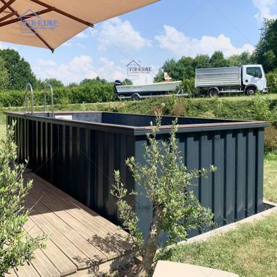 China China 20ft 40ft modern high quality prefab swimming pool container construction pools outdoor shipping container swimming pool for sale