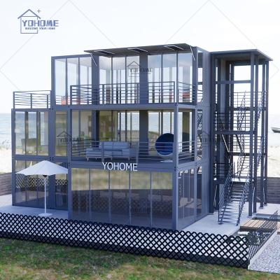 China 20ft Modern Shipping Container Homes For Hotels Luxury Prefab Villa Prefab Stackable Large Apartment Building Homes for sale