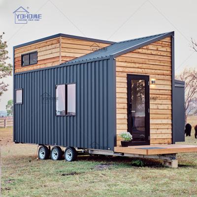 China Modern Gypsy Tiny Home On Wheels Turnkey Ready Make Prefab Cabin Big Tiny Home On Wheels Movable Light Steel House Modern Mobile Home Trailer for sale