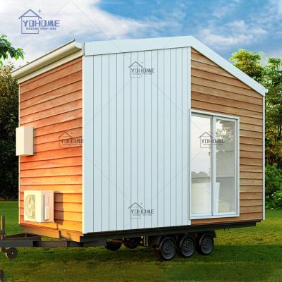 China Modern USA Ready Prefab Wooden Prefab House Cabin Homes Tiny Eco On Wheels Portable Mobaile Cabin for sale