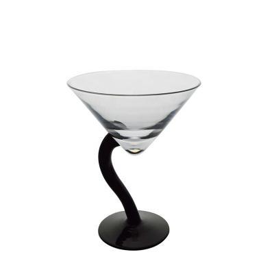 China Modern Hot Sale Martini Cocktail Glass Wine Gobelt Glass With Twisted Steam for sale