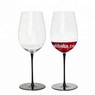 China Novelty Black Stem White Wine Personalized Black Glass Crystal Wine Glass for sale