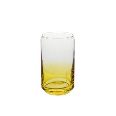 China Home Decoration Bar Beer Glass Creative Custom LOGO Printing Pattern Glass Cans Beer Glass for sale