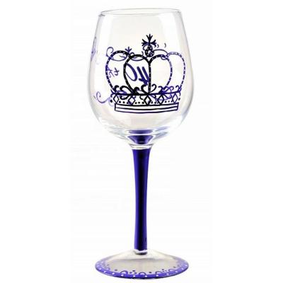 China Modern custom hand painted wine glass for happy birthday gifts for sale