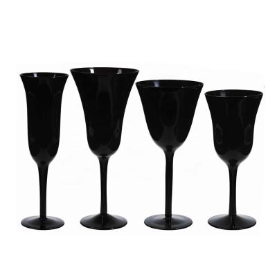 China High quality handmade black sport wine glass goblet with cheap price for sale