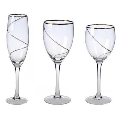 China Modern Borosilicate Wedding Wine Glass with Gold Rim for sale