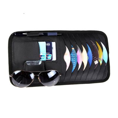 China Streamlined design universal sun visor auto organizer with 8 CD slots and 3 credit card pockets for sale