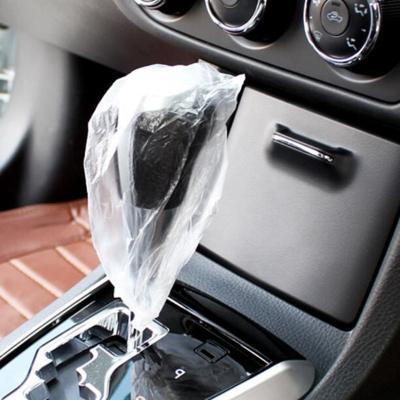 China Prevent Residue Of Oil 500Pcs/bag Universal Car Disposable PE Lever Cover Handbrake Cover Or Gear Shift Waterproof Cover for sale