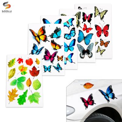 China Waterproof Car Stickers Stripes Cover Lovely Butterfly Leaves Funny Motorcycle Car Decal Auto Sticker for sale