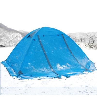 China Durable aluminum pole anti snow double layer family tent 2 person outdoor camping tent with snow skirt for sale