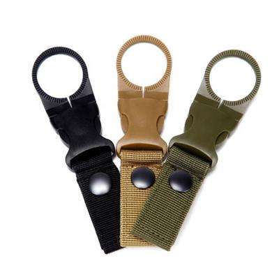 China Back up webbing inserted is about 5cm wide Molle Buckle Water Bottle Carabiner Clip Webbing Strap Attachment Tactical Belt Backpack Hanging Key Chain For Camping Hiking for sale