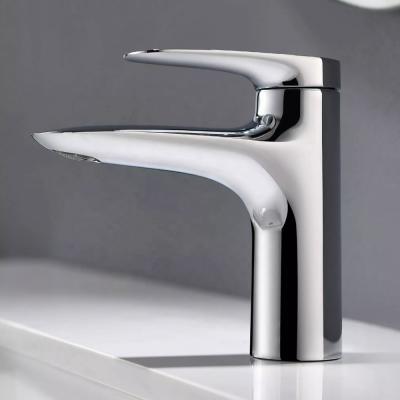 China Kaiping Factory Wholesale Single Handle Bathroom Basin Metered Brass Mixer Taps for sale