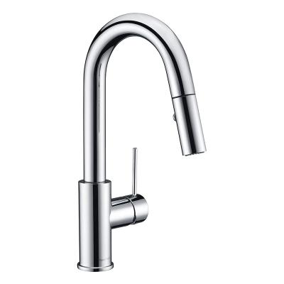 China New Release Thermostatic Magnetic Docking Sprayer Chrome High Handle 1 Hole Single Arc Pull Out Kitchen Sink Faucets for sale