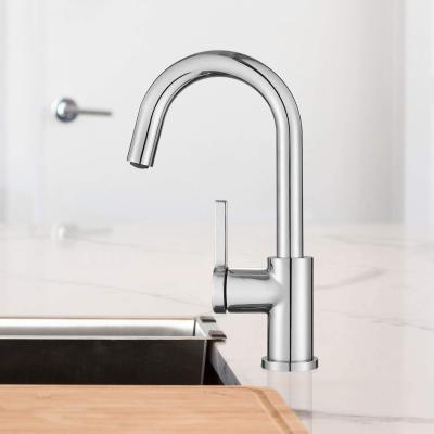 China Chrome Thermostatic Faucets Modern Polished Single Hole High Handle One Hole Kitchen Sink Faucet,Commercial Bar Sink Faucet for sale