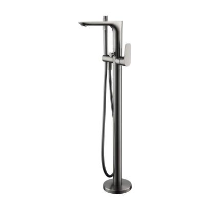 China Metered Faucets Single Handle Floor Standing Bathtub Faucet With Handle Shower for sale