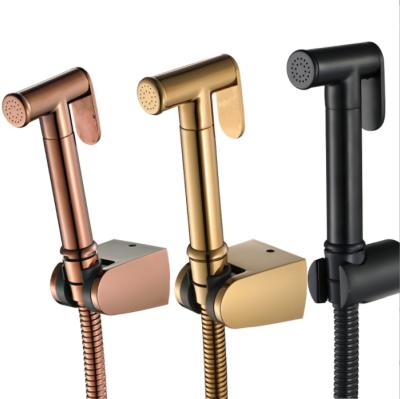 China With Brass Rose Gold Diverter Bathroom Shower Bidet Sprayer / Brushed Gold Toilet Water Bidet Spray Set for sale