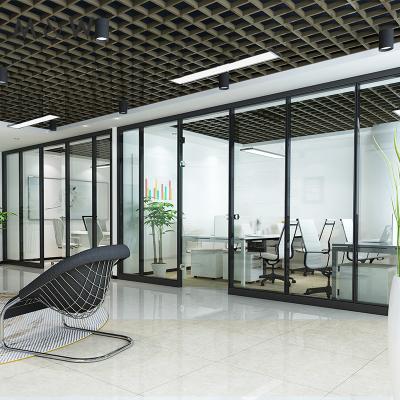 China Easy Price Glass Wall Design Room Panel Office Factory Installation Office Glass Partition for sale