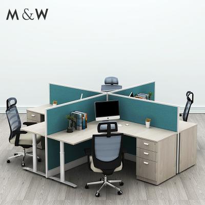 China Easy Installation Modern Office Promotion Workstation Compartment 4 Person Desk Partition for sale