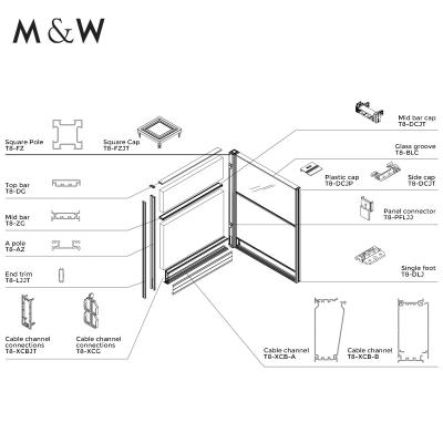 China Factory direct sale modern workstation anodized aluminum extrusion profile desk partition accessories for sale