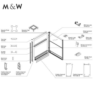 China Foshan Factory Direct Selling Modern Extrusion Profile Aluminum Accessories Profile Accessories for sale