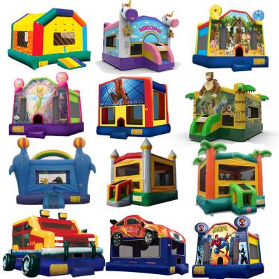 China 2 20ft Outdoor Inflatable Entertainment And Commercial Bounce House With Small Water Slide for sale