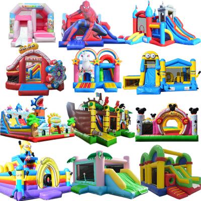 China Outdoor Entertainment Bouncer PVC Rugby Bounce House Jumping Bouncy Ball Pit Inflatable Castle With Pool And Slide for sale