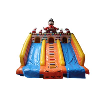 China Outdoor Entertainment Pirate Bouncer Boat Mega Water Dry Bounce Black Pearl Inflatable Boat With Slide for sale