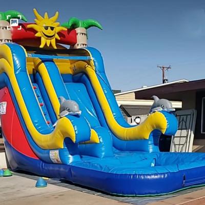 China Outdoor Entertainment Heavy Duty Commercial Grade Slides Park Giant Adult Inflatable Water Slide For Kids for sale